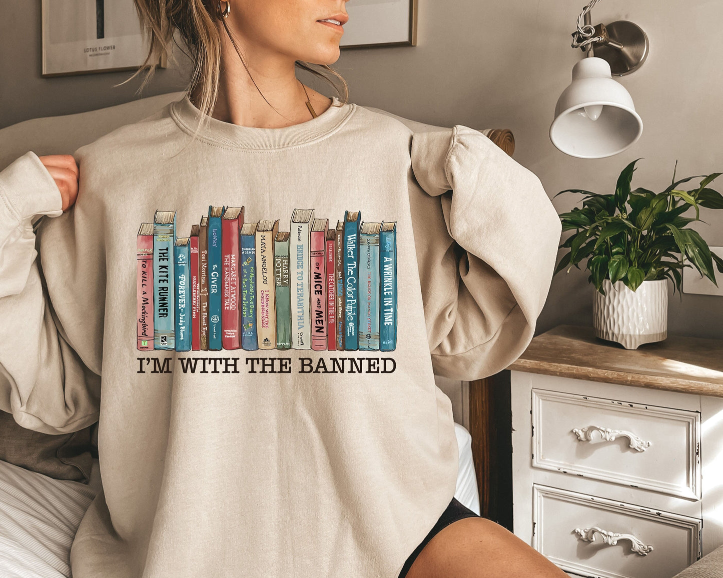 I'm With The Banned Sweatshirt, Banned Books Shirt Reading Shirt, Librarian Shirt Woman's Shirt, Banned Books Sweatshirt