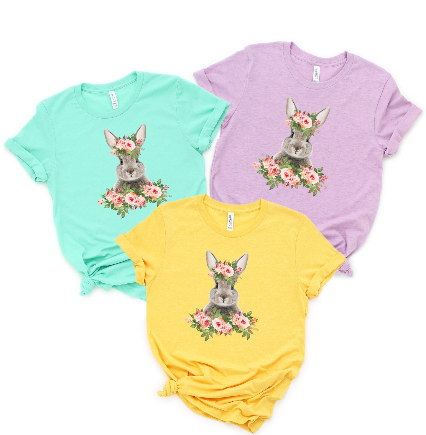 Floral Easter Bunny Shirt, Easter Sweatshirt, Easter Bunny Graphic Tee, Easter Shirts for Women, Ladies Easter Bunny, Bunny Tee, Kids Easter
