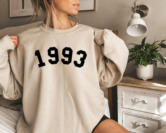 CUSTOM YEAR Birthday Sweatshirt, Birthday Sweatshirt, 1985 Birth Year Number Shirt, Birthday Gift for Women, Birthday Sweatshirt Gift 1987