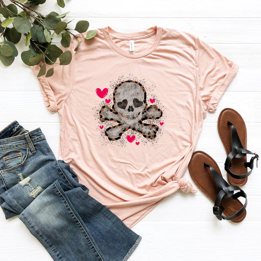 Heart Eyed Skull and Crossbones shirt, Skeleton Shirt,Valentine Skeleton tshirt,Funny Valentine's Day Gift,valentines day gift,Vintage shirt