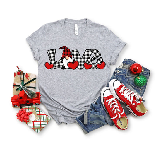 Love Valentine Gnome Valentine shirt, Valentine Gnome Buffalo Plaid shirt, Valentines Day sweat, Valentines Day shirt, Valentines Day Gift