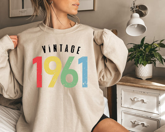 Vintage 1961 Retro Shirt, 62th Birthday, 62th Birthday Gift, 62th Birthday Party,62th Birthday Shirt, 1961 Shirt,Womens Birthday Gift Shirt