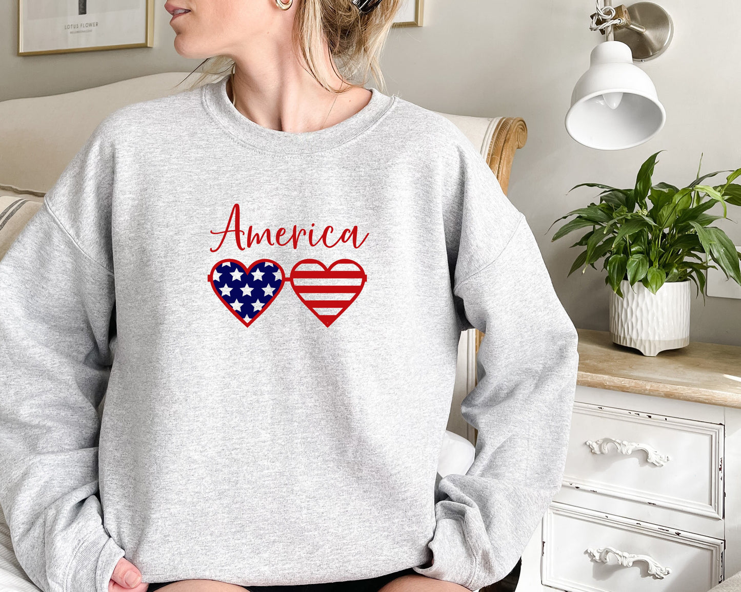 America heart glasses sweatshirt,American Flag Heart Shirt,Usa Flag Shirt,American shirt,4th Of July Shirt,Cute Patriotic Shirt,American tee