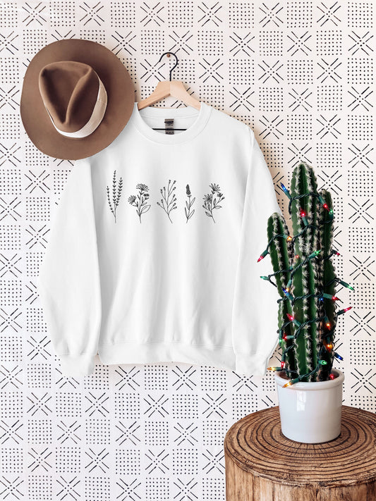 Wild Flowers Sweatshirt,Wildflower Tshirt,Floral Shirt,Botanical Shirt,Flower Shirt,Nature Lover Shirt,Ladies Shirts,Womens Tees,flowers tee
