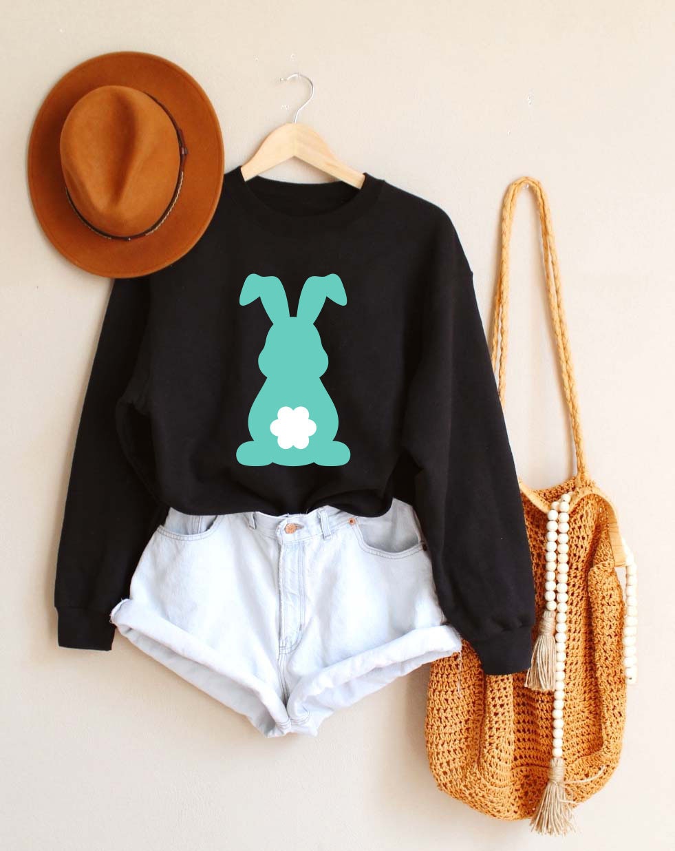 Bunny With Tail Sweatshirt,Easter Bunny Rabbit,Bunny Sweatshirt,Mini Rabbit Shirt,Graphic Tee,Bunny Lover Shirt,Animal Lover Gift,Animal Tee