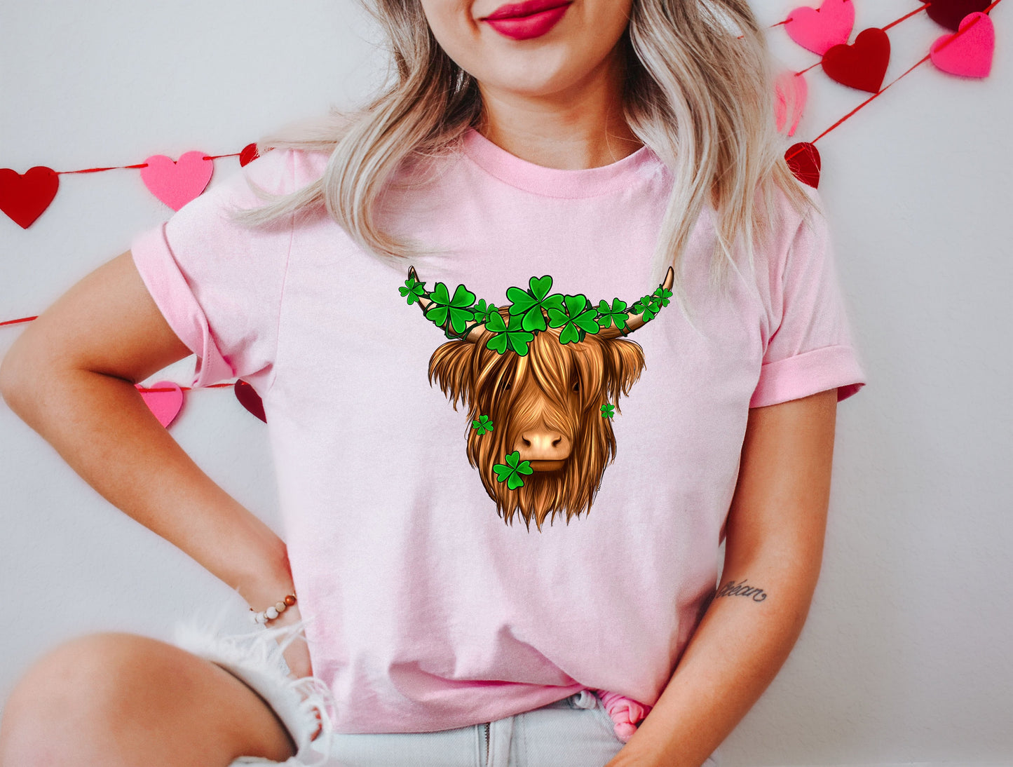 Cow Tshirt, Lucky Heifer,St Patricks Shirt,St Patricks Day Tee,Heifer Four Leaf Clover Shirt,St Patricks Day Clover Tee,St PatrickS Tee