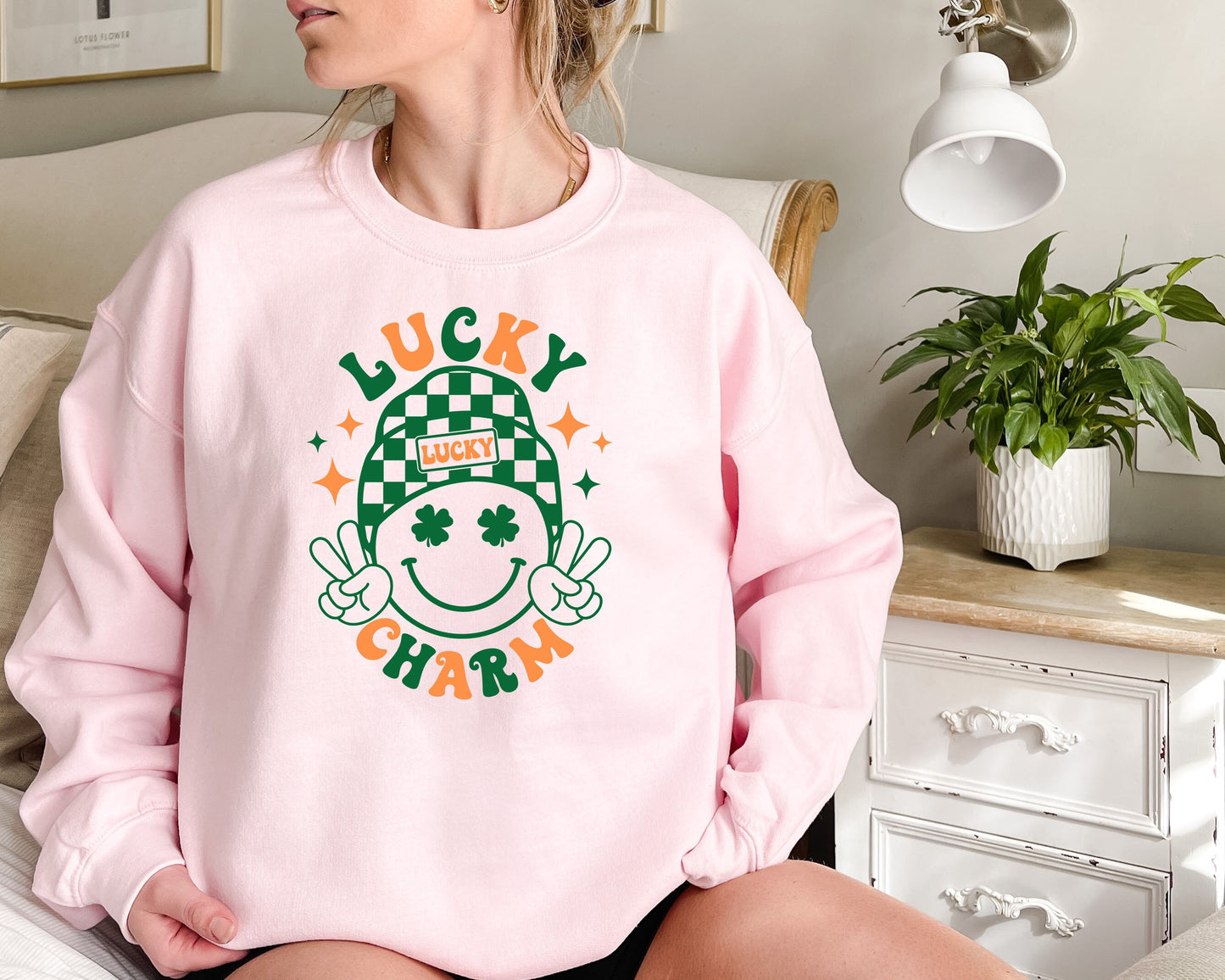 Lucky Charm Sweatshirt,Happy Shamrock Sweatshirt,St Patrick's Day,Lucky Charm Sweatshirt,Irish Sweatshirt,Irish Day Shirt, Lucky Sweatshirt,