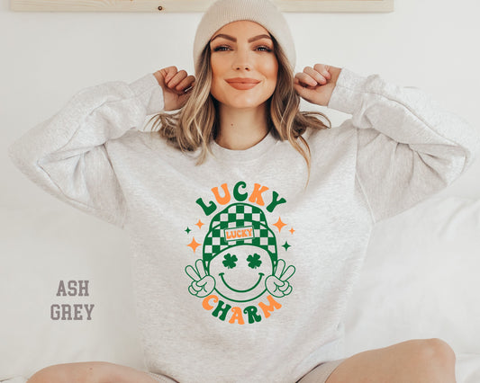 Lucky Charm Sweatshirt,Happy Shamrock Sweatshirt,St Patrick's Day,Lucky Charm Sweatshirt,Irish Sweatshirt,Irish Day Shirt, Lucky Sweatshirt,