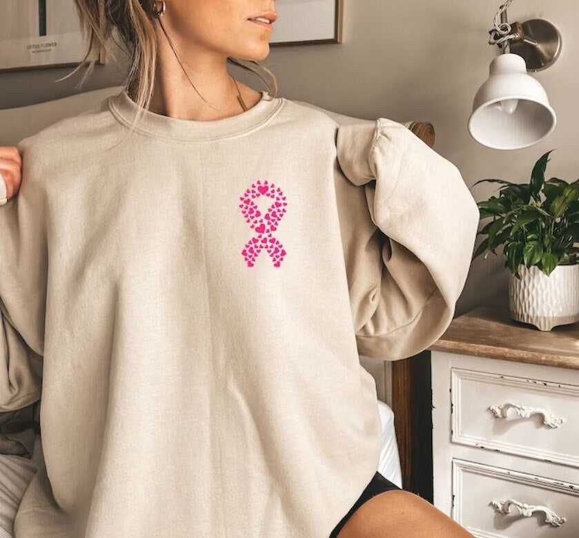 Breast Cancer Sweatshirt, Pink Ribbon Sweatshirt, Breast Cancer Awareness Sweatshirt,Hope Sweatshirt, Breast Cancer Fundraiser Sweatshirt