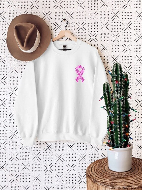 Breast Cancer Sweatshirt, Pink Ribbon Sweatshirt, Breast Cancer Awareness Sweatshirt,Hope Sweatshirt, Breast Cancer Fundraiser Sweatshirt