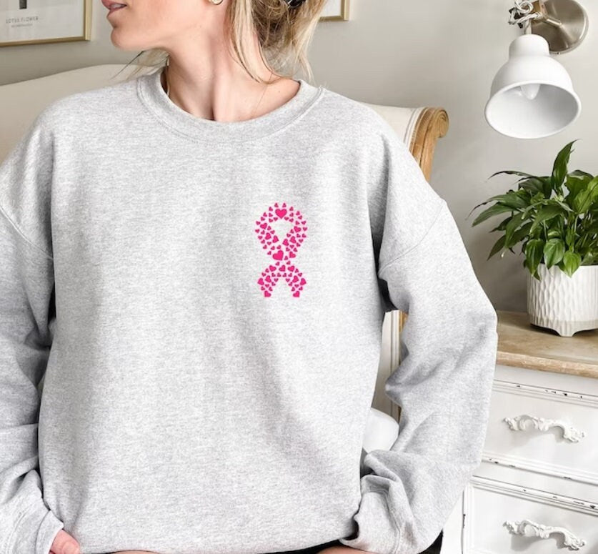 Breast Cancer Sweatshirt, Pink Ribbon Sweatshirt, Breast Cancer Awareness Sweatshirt,Hope Sweatshirt, Breast Cancer Fundraiser Sweatshirt
