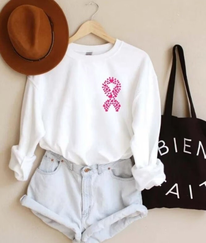 Breast Cancer Sweatshirt, Pink Ribbon Sweatshirt, Breast Cancer Awareness Sweatshirt,Hope Sweatshirt, Breast Cancer Fundraiser Sweatshirt