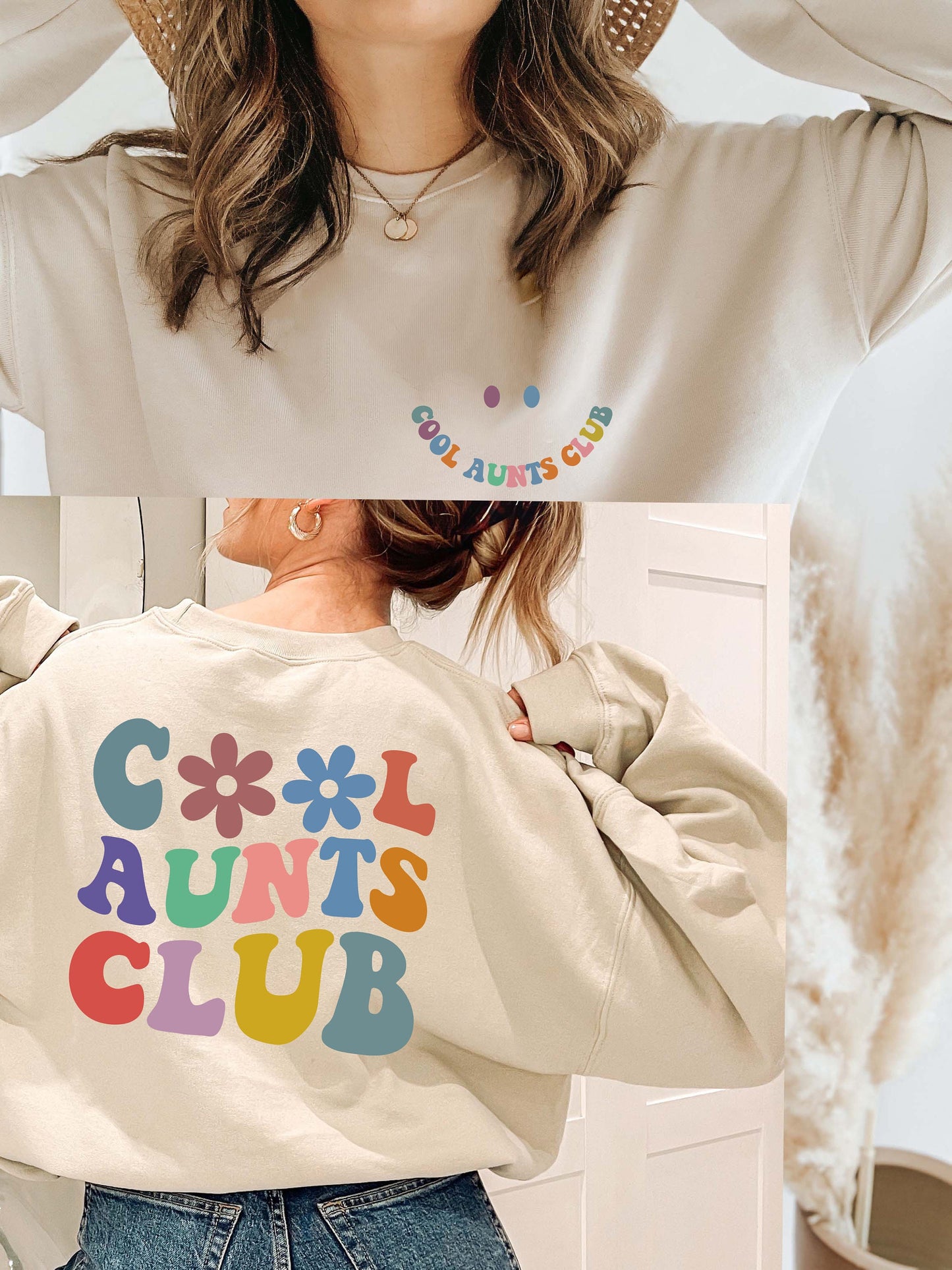 Cool Aunts Club Sweatshirt,Front and Back Sweatshirt,Cool Aunt Sweatshirt,Aunt Gift,Aunt Birthday Gift,Sister Gifts, Auntie Sweatshirt