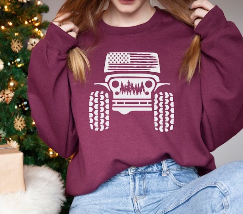 American offroad sweatshirt, Offroad forest shirt, USA Flag sweatshirt, US Offroad, 4WD offroad shirt, Amarican Flag, 4wd Flag Usa, gift for