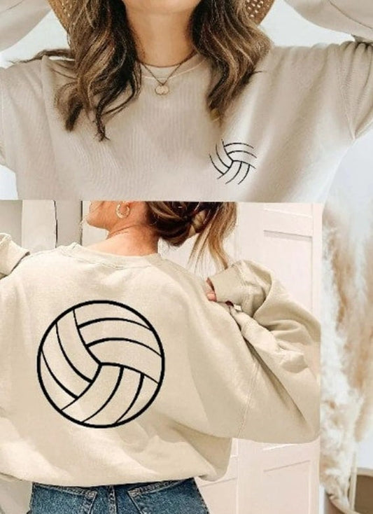 Volleyball Sweatshirt, Back And Front Design, Women's Volleyball Hoodie, Beach Volleyball Clothing, Gift For Volleyball Player, Volleyball