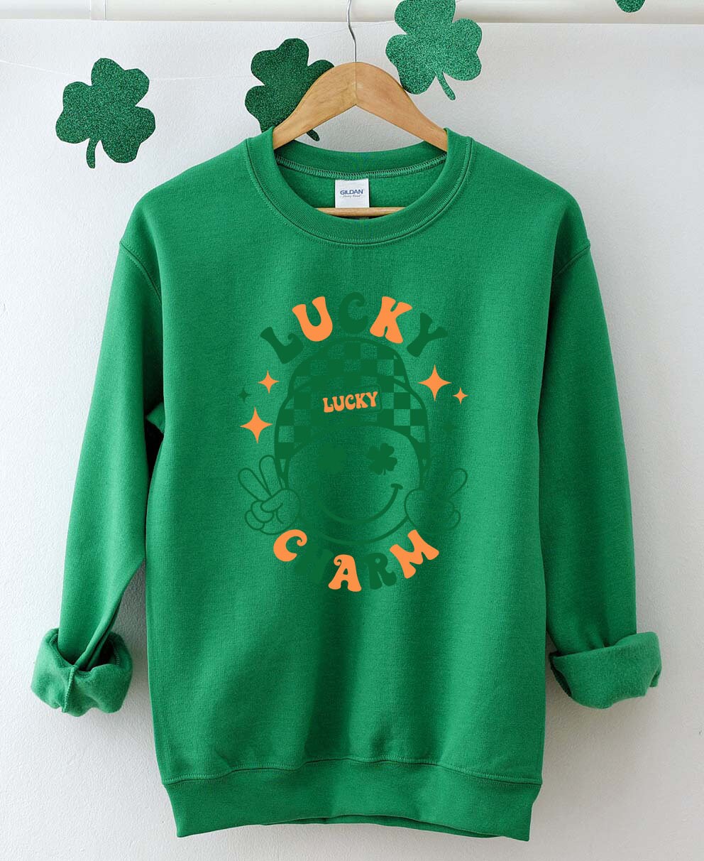 Lucky Charm Sweatshirt,Happy Shamrock Sweatshirt,St Patrick's Day,Lucky Charm Sweatshirt,Irish Sweatshirt,Irish Day Shirt, Lucky Sweatshirt,