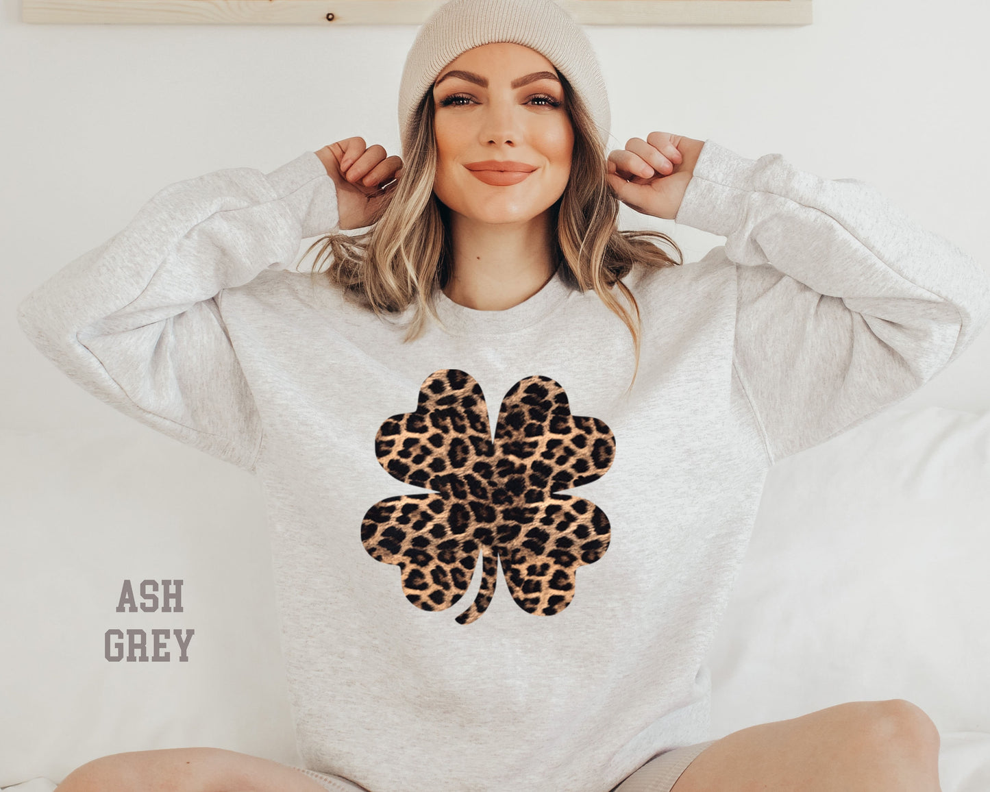 Leopard Shamrock Sweatshirt, Lucky Sweatshirt ,Shamrock Sweater,St Patrick's Women Shirt,Clover Shirt,St Patrick's Day Sweatshirt