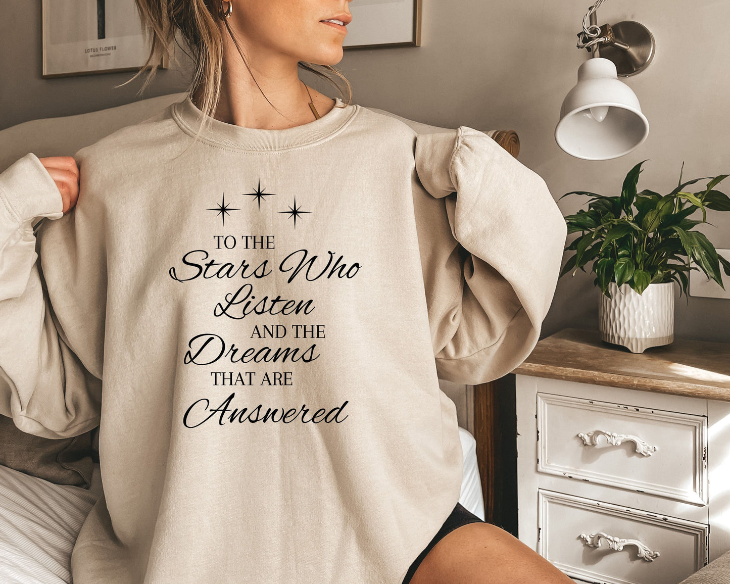 Acotar Velaris Sweatshirt,To the stars who listen and the dreams that are answer,Long Sleeve,two side Velaris shirt,A court of thorns