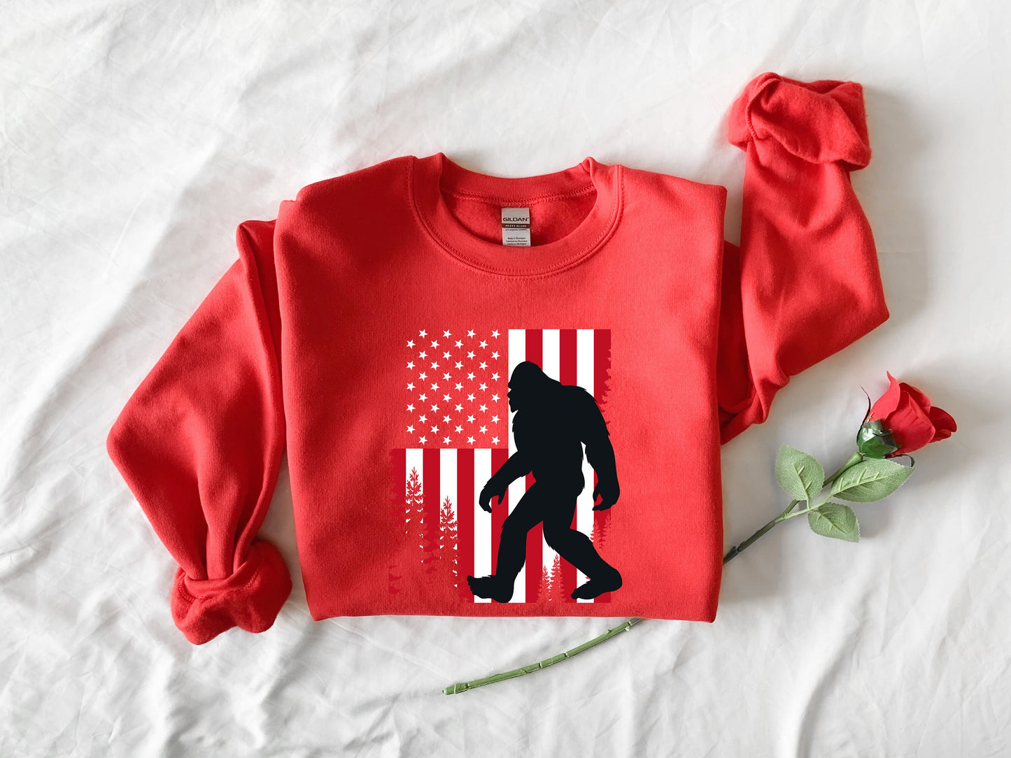 Bigfoot American Flag Sweatshirt, Patriotic Usa Shirt, Usa Flag Shirt, Sasquatch American flag shirt, Patriotic Shirt, Bigfoot Shirt, 4th Of