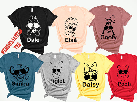 Personalized Disney Shirt, Disney Group Shirts,The Pooh, Elsa, Piglet, Goofy, Disney Family Shirts, Shirts for Family, Disney family,