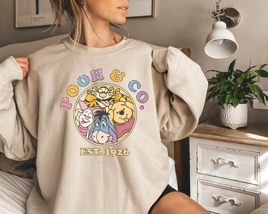 Vintage Pooh & Co EST 1926 Sweatshirt,Cute Pooh Bear And Friends Shirt,Retro Winnie The Pooh,Disney Pooh Bear Shirt,Walt Disney World Shirt