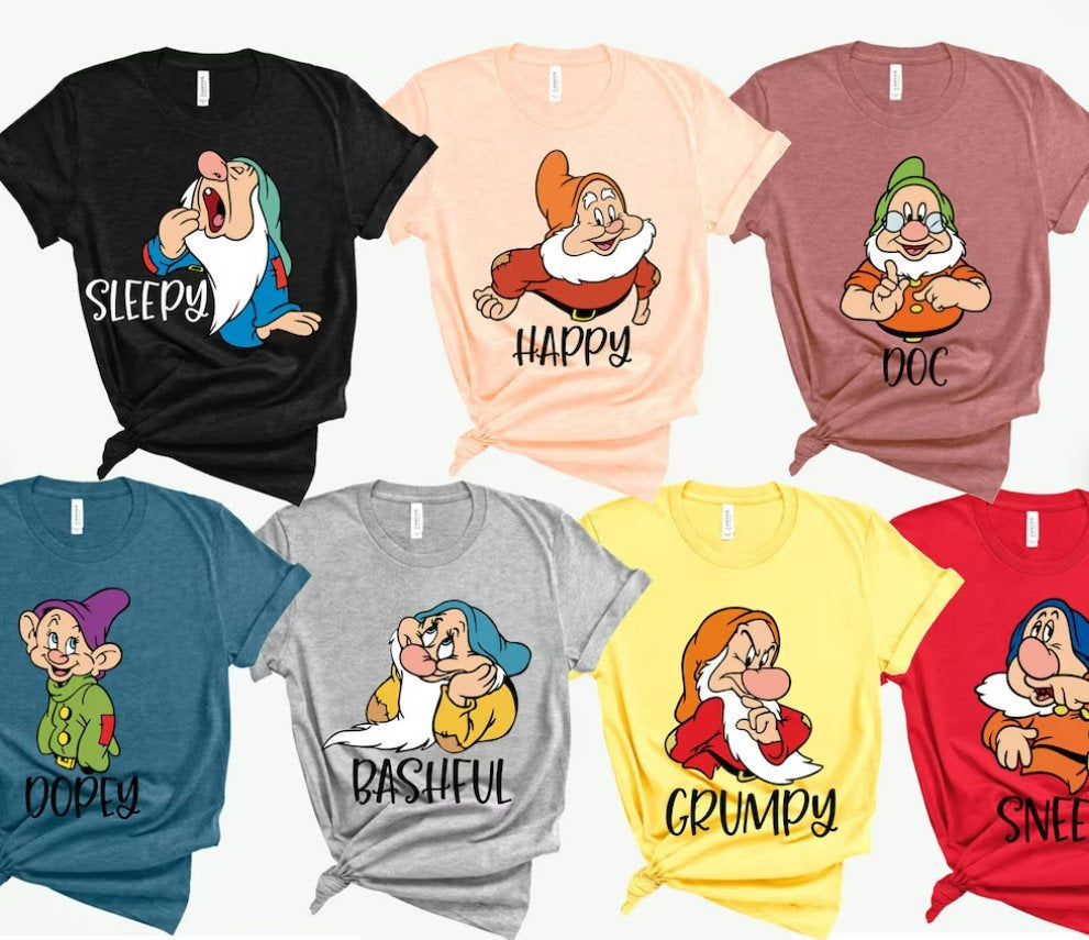 Seven Dwarfs Shirts, Seven Dwarfs, Disney Group Shirts, Snow White, Disney Family Shirts, Shirts for Family, Disney family, 7 dwarfs