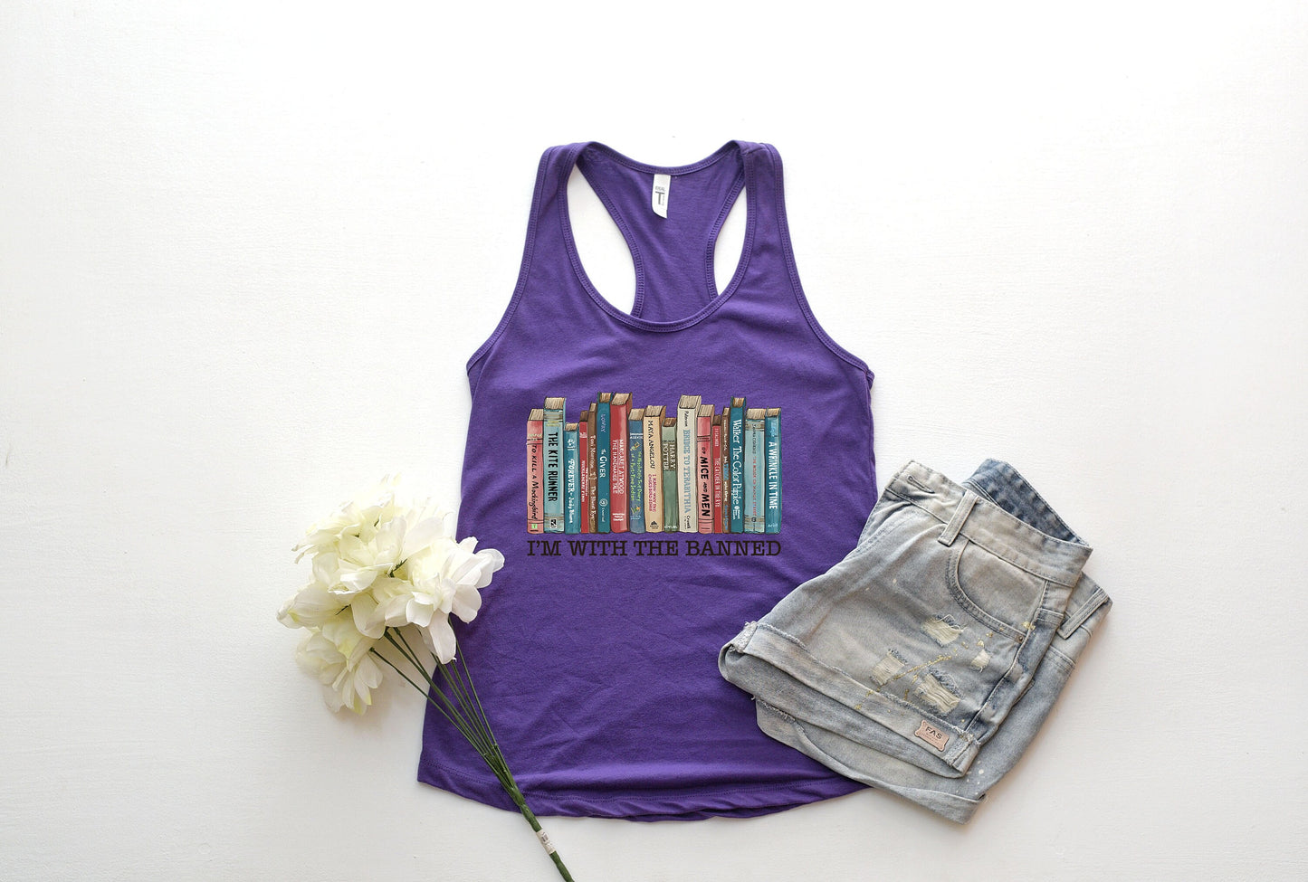 I'm With The Banned Tank Top, Banned Books Shirt Reading Tank, Librarian Shirt Woman's Tank, Banned Books Tee