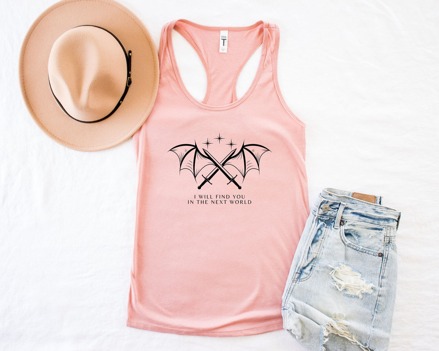 I will find you in the next world Tank Top,Velaris Tank,VelarisTank,Cassian quotes tank, Bat Boys Wings ACOTAR,