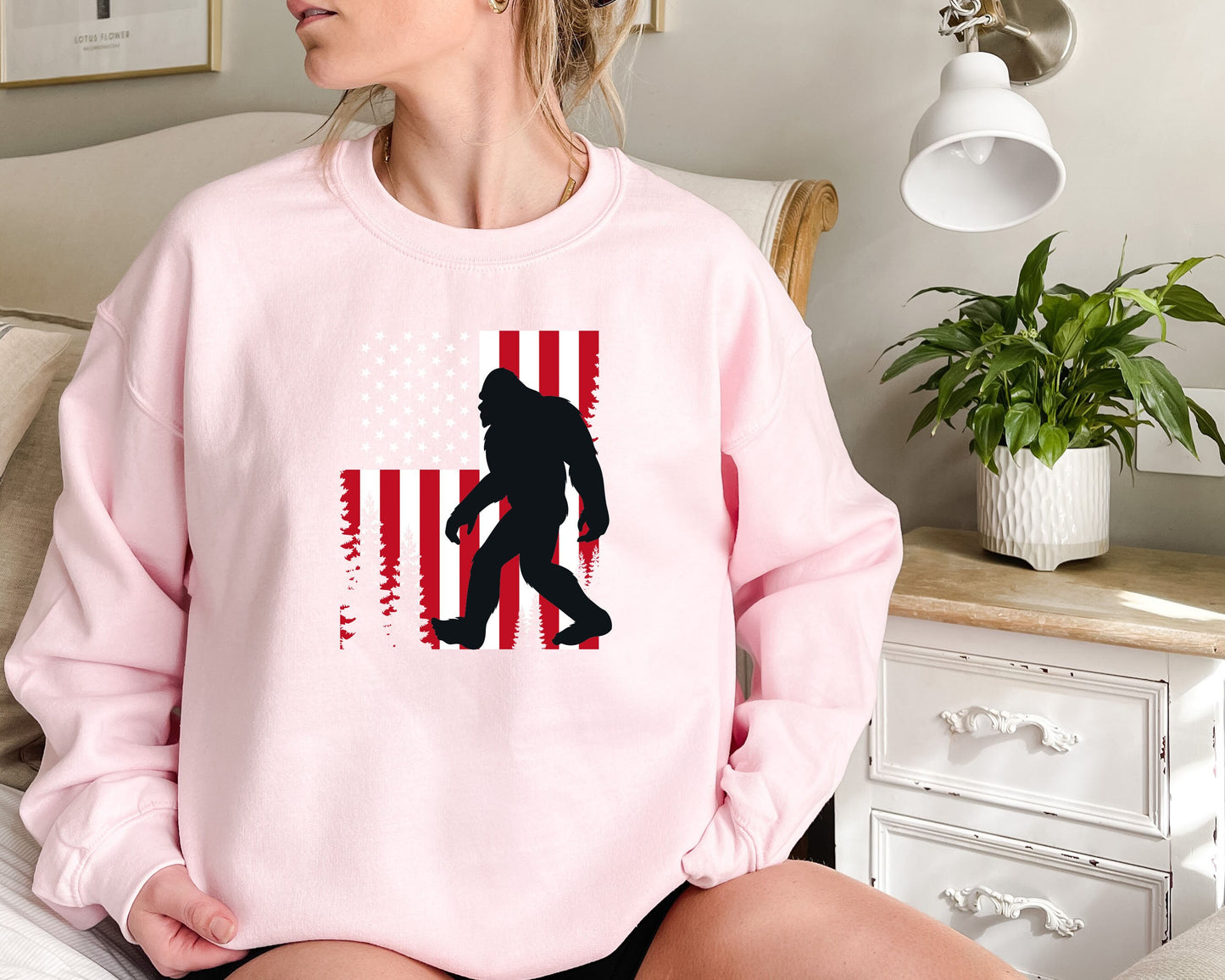 Bigfoot American Flag Sweatshirt, Patriotic Usa Shirt, Usa Flag Shirt, Sasquatch American flag shirt, Patriotic Shirt, Bigfoot Shirt, 4th Of