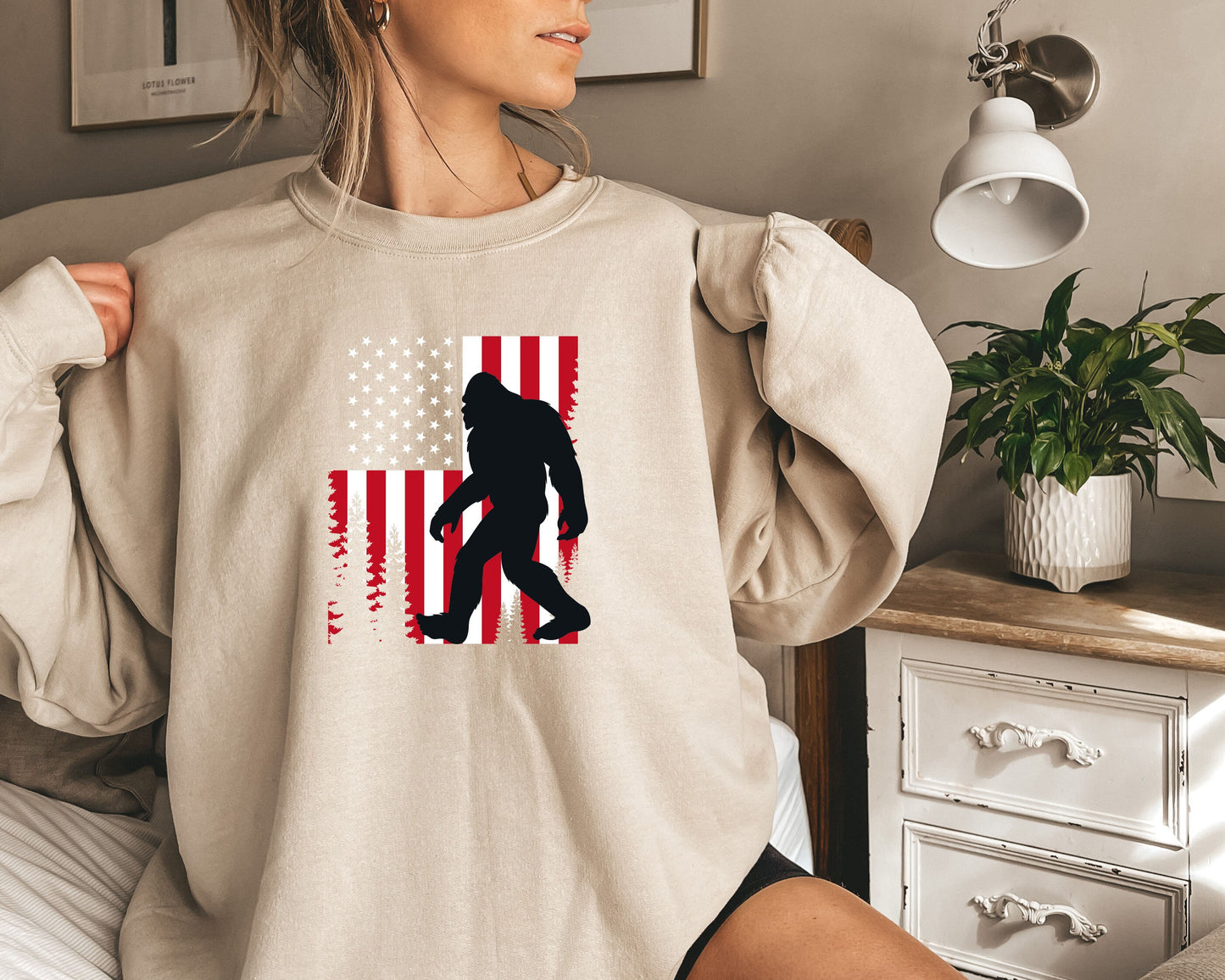 Bigfoot American Flag Sweatshirt, Patriotic Usa Shirt, Usa Flag Shirt, Sasquatch American flag shirt, Patriotic Shirt, Bigfoot Shirt, 4th Of