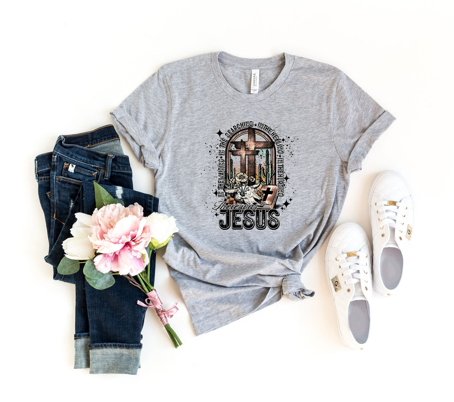 Christian Shirt, There Was Jesus Shirt, In The Waiting, In The Searching, In The Healing, The Hurting, Christian Shirt For Women , Jesus Tee