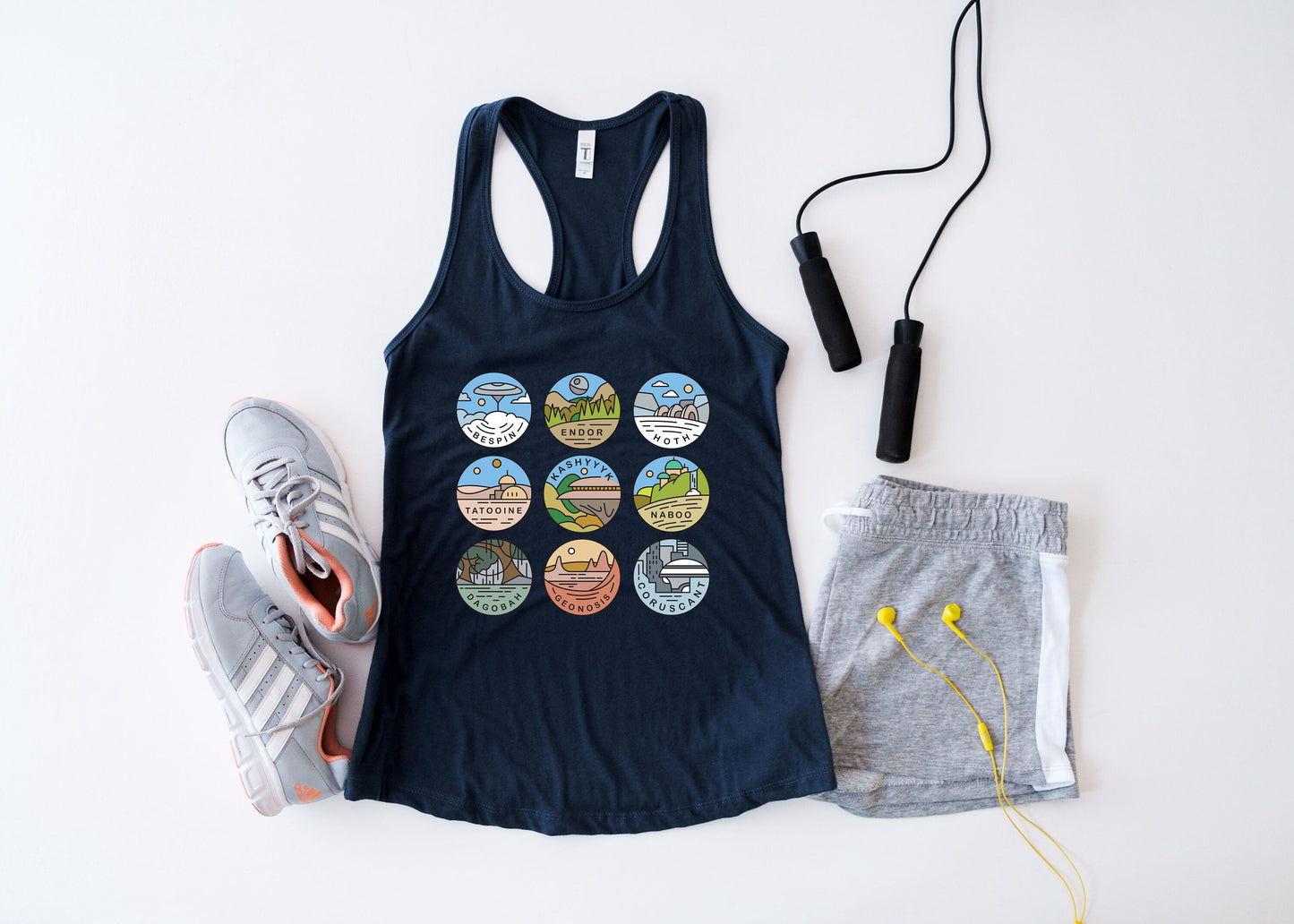 Planets Tank Top ,Gifts for Boyfriend,Star Wars Planets Simple shirt,Trendy Graphic Tees,Simple Galaxy Shirt,Unisex Shirts