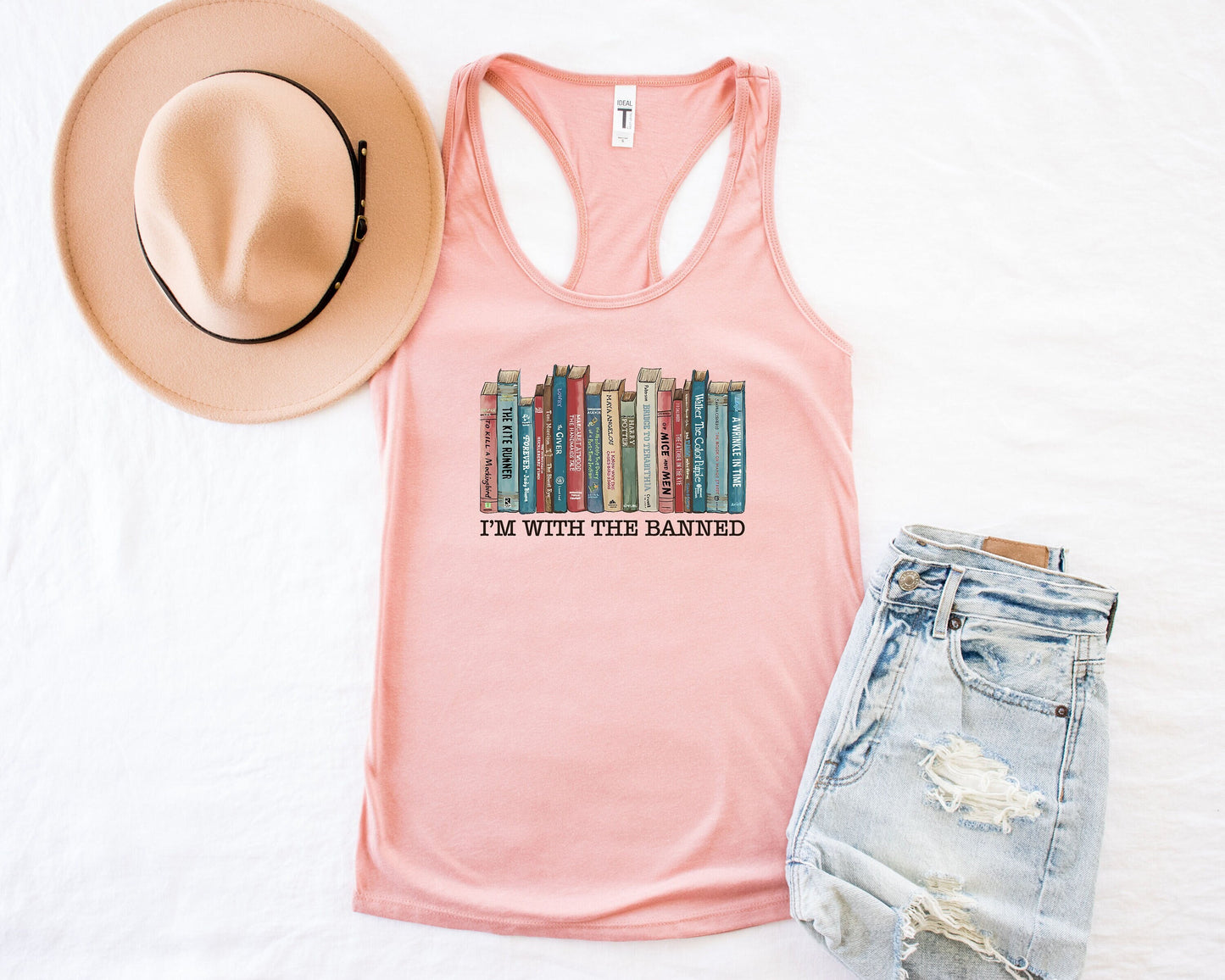 I'm With The Banned Tank Top, Banned Books Shirt Reading Tank, Librarian Shirt Woman's Tank, Banned Books Tee