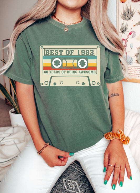 Comfort Colors Best Of 1983 Tshirt,Best Of 1983 Birthday Shirt,Retro Cassette Tshirt,40th Birthday Shirt,1983 Vintage tee,40th Birthday Gift