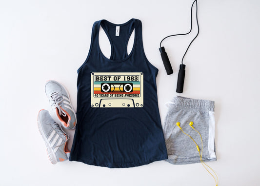 Best Of 1983 Tank Top,Best Of 1983 Birthday Tank Top,Retro Cassette Tank,40th Birthday Shirt,1983 Vintage tee,40th Birthday Gift