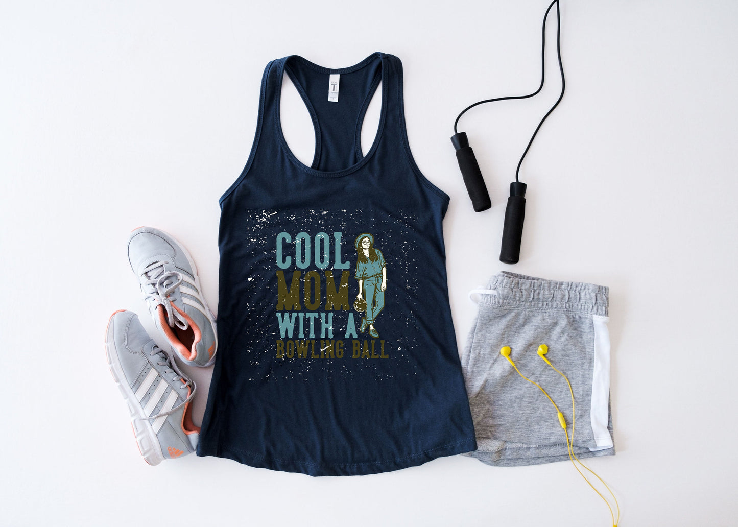 Cool Mom With A Bowling Ball Tank Top,Bowling Mom Tank - Bowling Team Tank -Bowling tank top