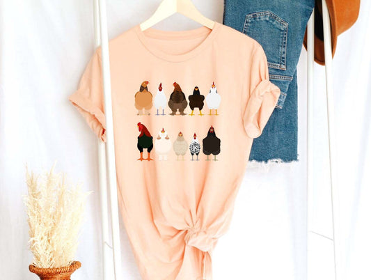 Chicken and rooster Tshirt Gift For Chicken, Farm Life Shirt,Farm Animal Tee,Chicken Lady Shirt,Funny Chicken Shirt,Chickens