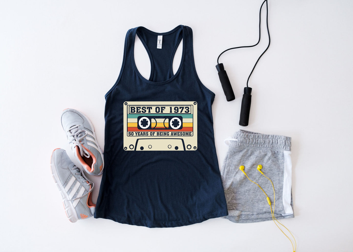 Best Of 1973 Tank Top,50 Years Of Being Awesome Tank,50th Birthday Tank, Vintage 1973 Limited Edition Cassette Tank