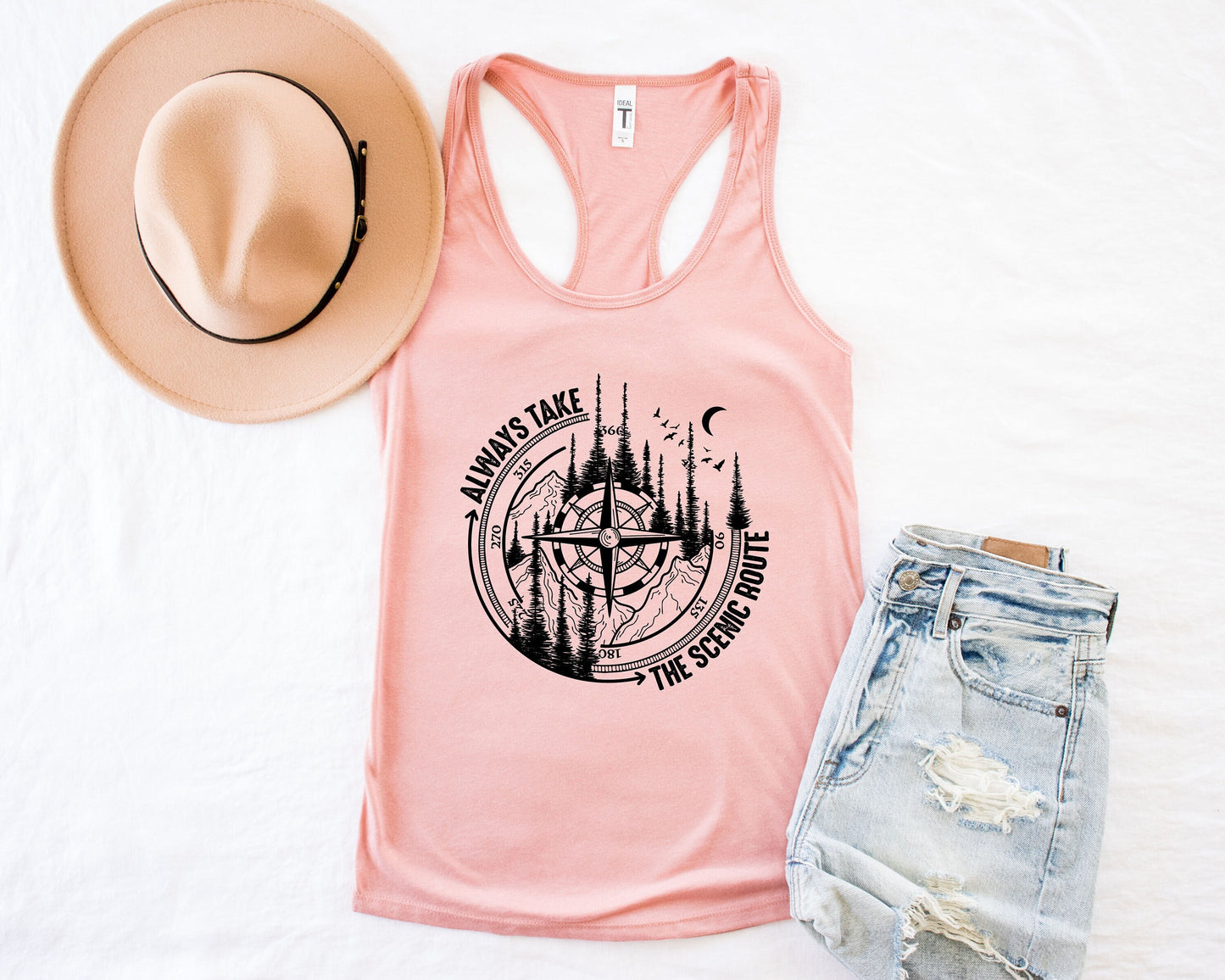 Always Take the Scenic Route Tank Top, Camping Tank, Hiking Tank Campers Gift, Cute Camping Shirt, Nature Lover Tank