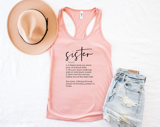 Sisters Tank Top, Funny Sister Shirts,Best Friend Gift Idea,Sister Gift Idea,Family Girls Shirt,Sista Shirt