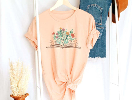 Wildflower Book Shirt , Book Lover Shirt, Floral Book Tee, Reading Shirt,English Teacher Gift,Book Shirt, Graphic Shirt, Book Readers Gift,