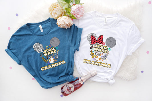 Star Wars Grandma And Grandpa Shirt,Star Wars Family Tee,Mickey And Minnie Disney Shirt,Disney Family And Couple Shirt,Grandpa And Grandma