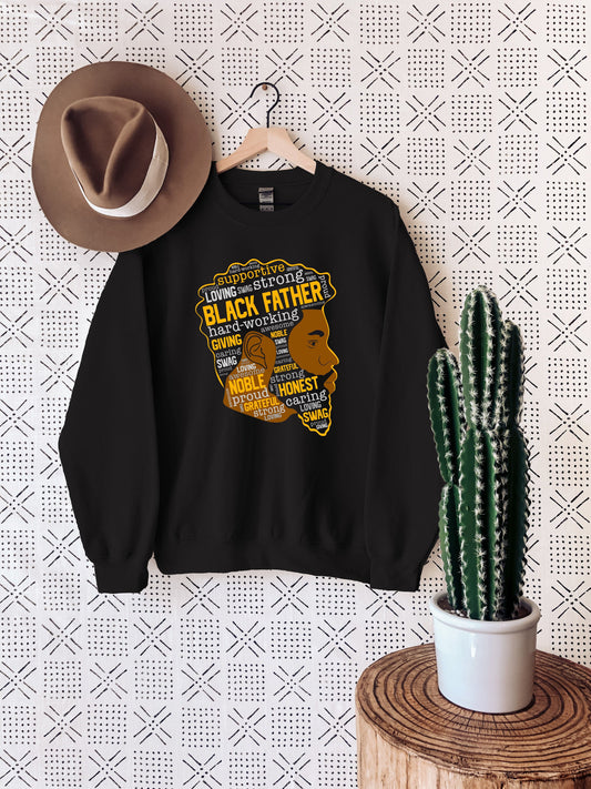 Black Father Sweatshirt, Father's Day African American Dad Sweatshirt, Afro King Father Sweatshirt,African American Black Father Sweatshirt,