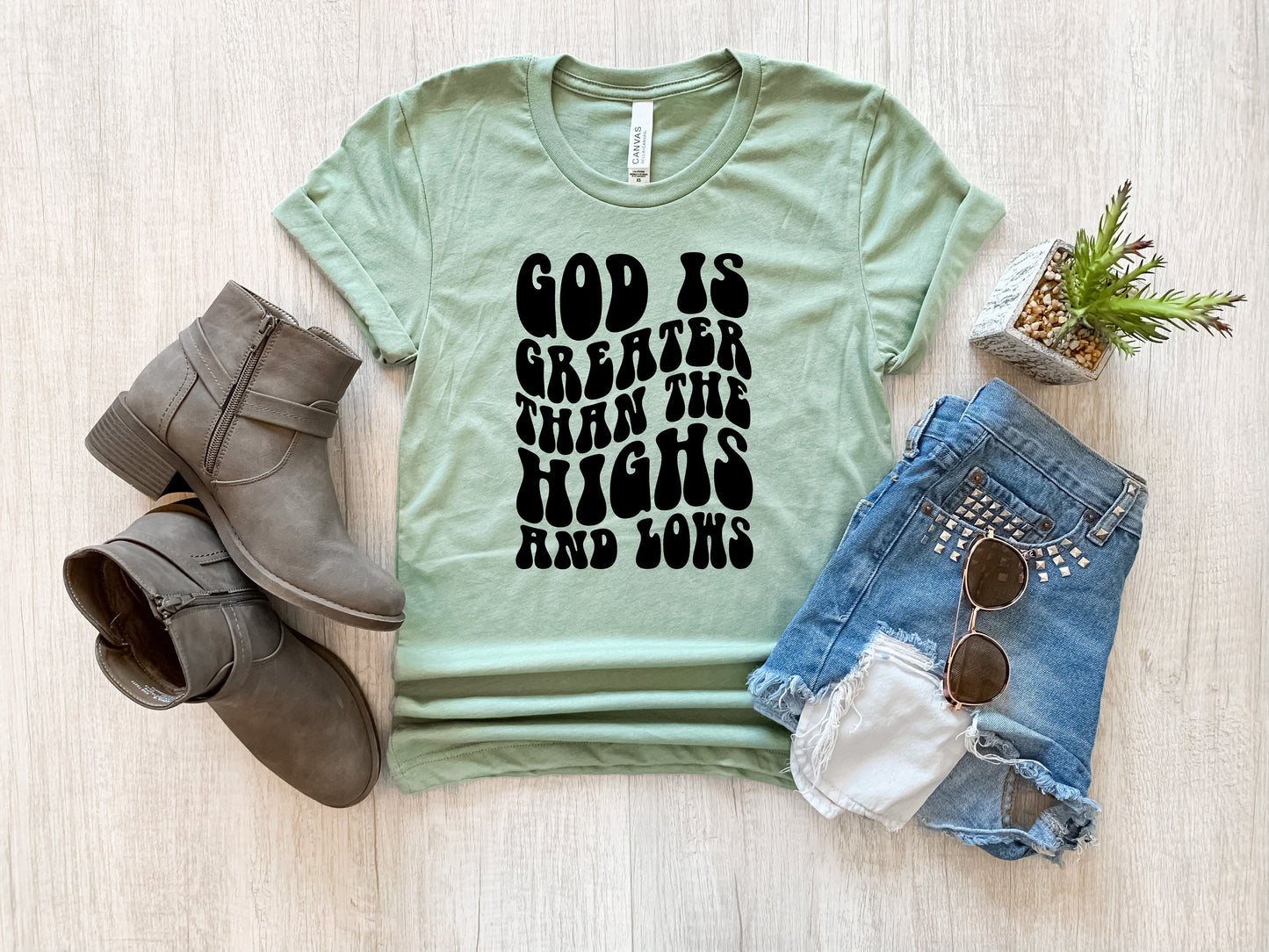 God is Greater Than the Highs and Lows Tshirt,Christian Tshirt,Religious shirt,Faith Sweatshirt Jesus Shirt