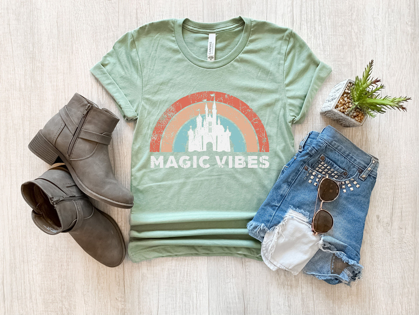 Magic Vibes Shirt ,Family Trip Rainbow Tee, Cute Vacation Shirt for Disney,Magic Vibes Sweatshirt,Cute Vacation Shirt,