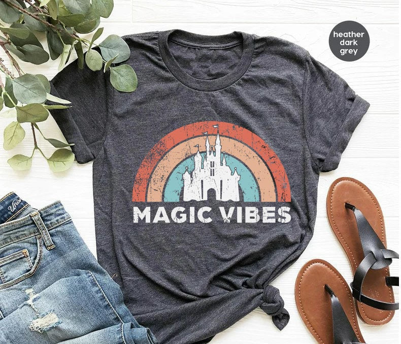Magic Vibes Shirt ,Family Trip Rainbow Tee, Cute Vacation Shirt for Disney,Magic Vibes Sweatshirt,Cute Vacation Shirt,