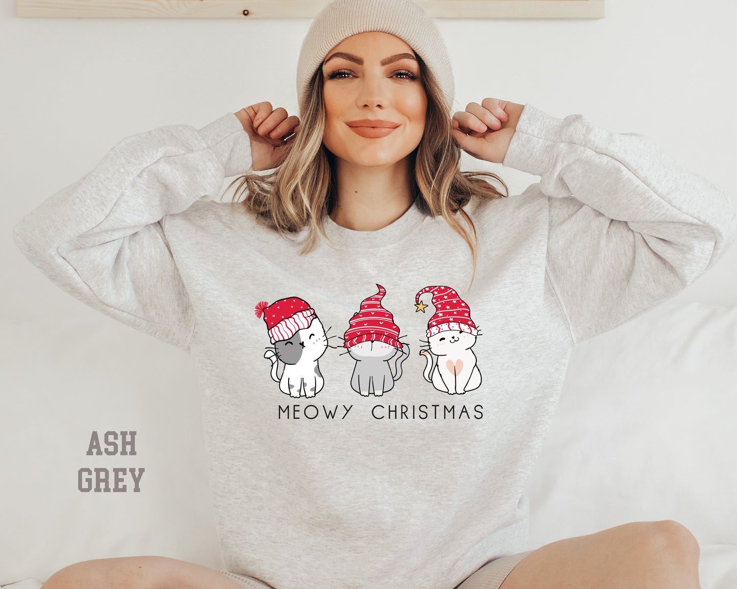 Meowy Christmas Sweatshirt,Happy Cat Year Shirt,Cat Christmas Sweatshirt,Cats Sweatshirt,Cat Lover Christmas Shirt,Funny Christmas Cat Shirt