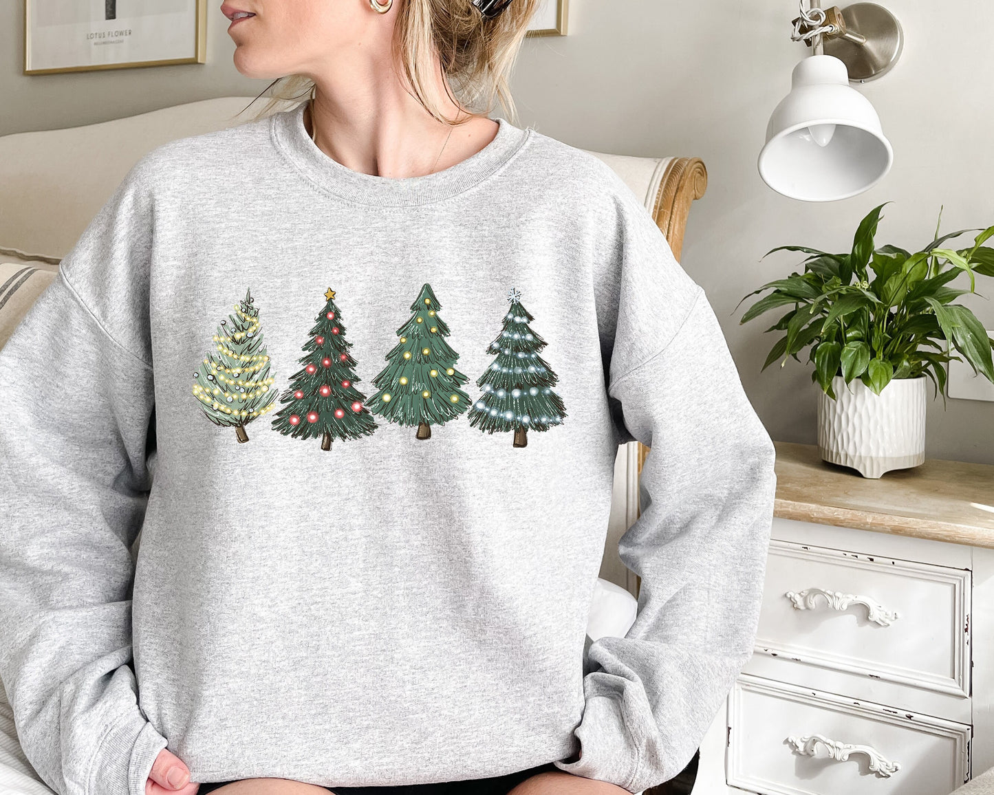 Green Tree Christmas Sweatshirt,Christmas Sweater,Christmas Crewneck,Christmas Tree Sweatshirt,Holiday Sweaters for Women, Winter Sweatshir