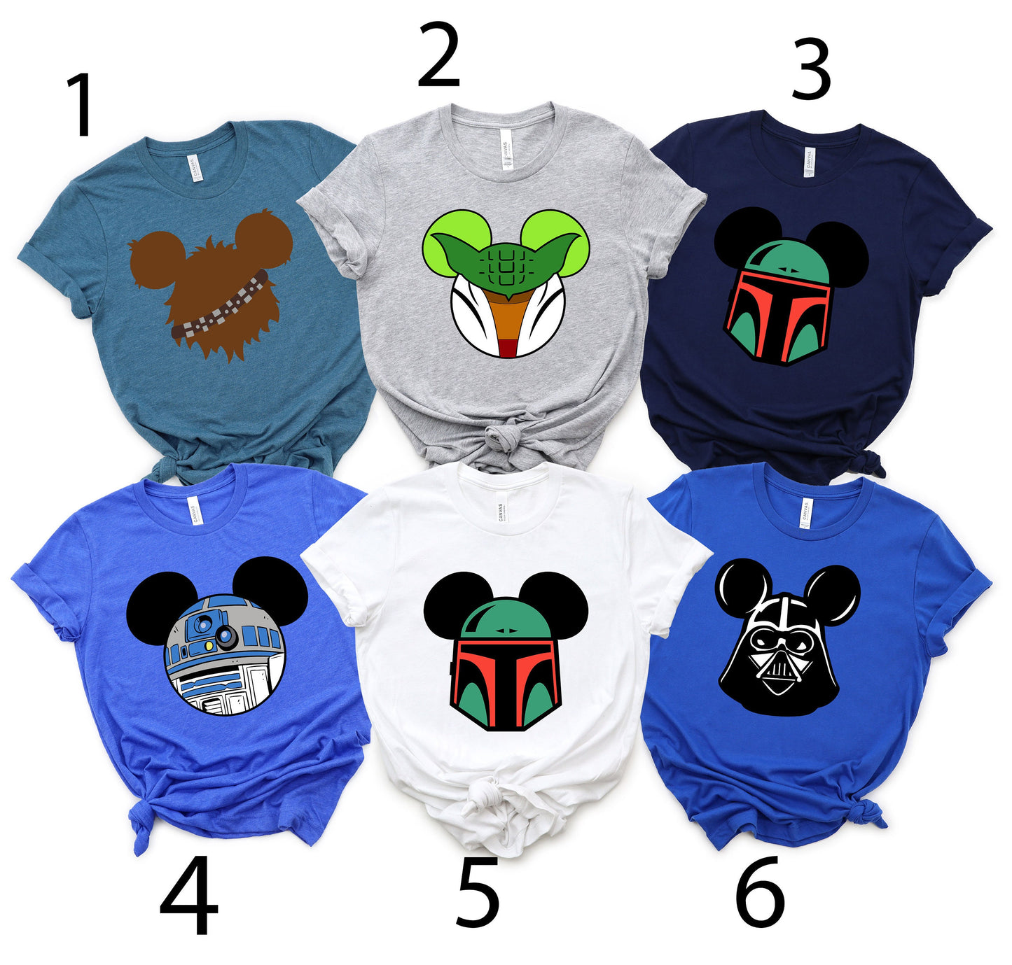 Custom Disney Star Wars Shirts,Star Wars Family Shirt,Star Wars Characters Shirt,Chewbacca,Baby Yoda ,Darth Vader,Boba Fett,R2D2 Tee