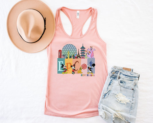 Disney Epcot Tank Top, Vintage Epcot 1982 Tank Top, Mickey And Friends, Vintage Disney Shirt, Epcot Trip Shirt,Epcot Shirt